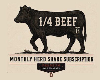 Herd Share Quarter Beef 9 Month Subscription Premium